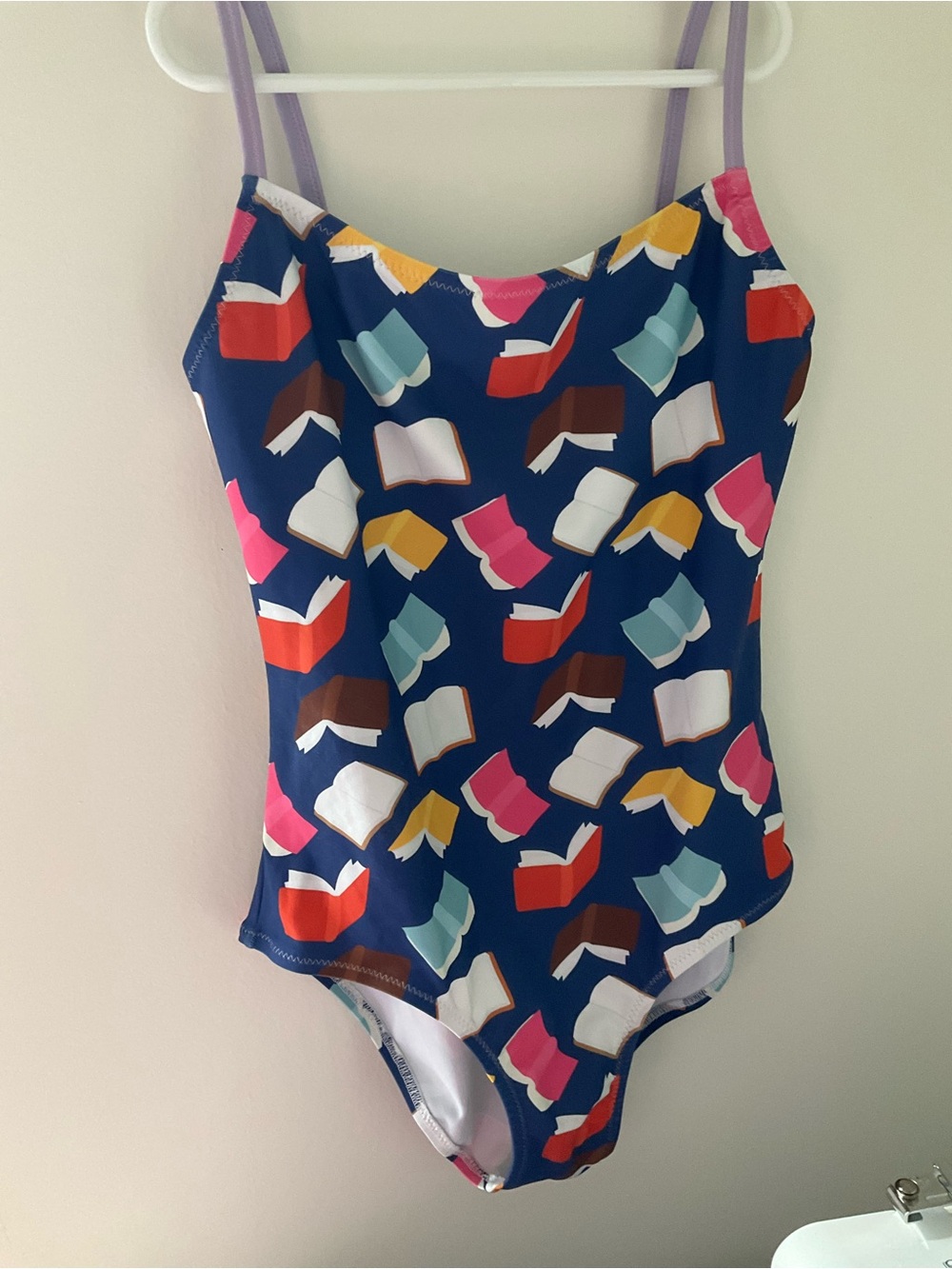 Navy One-Piece Swimsuit & Leotard with Colorful Book Print